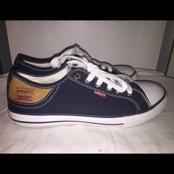 navy blue levis shoes